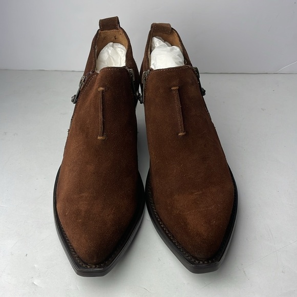 NEW Frye Sacha Moto Shootie Dual Zip Point Toe Ankle Boots 5.5 - Picture 3 of 9